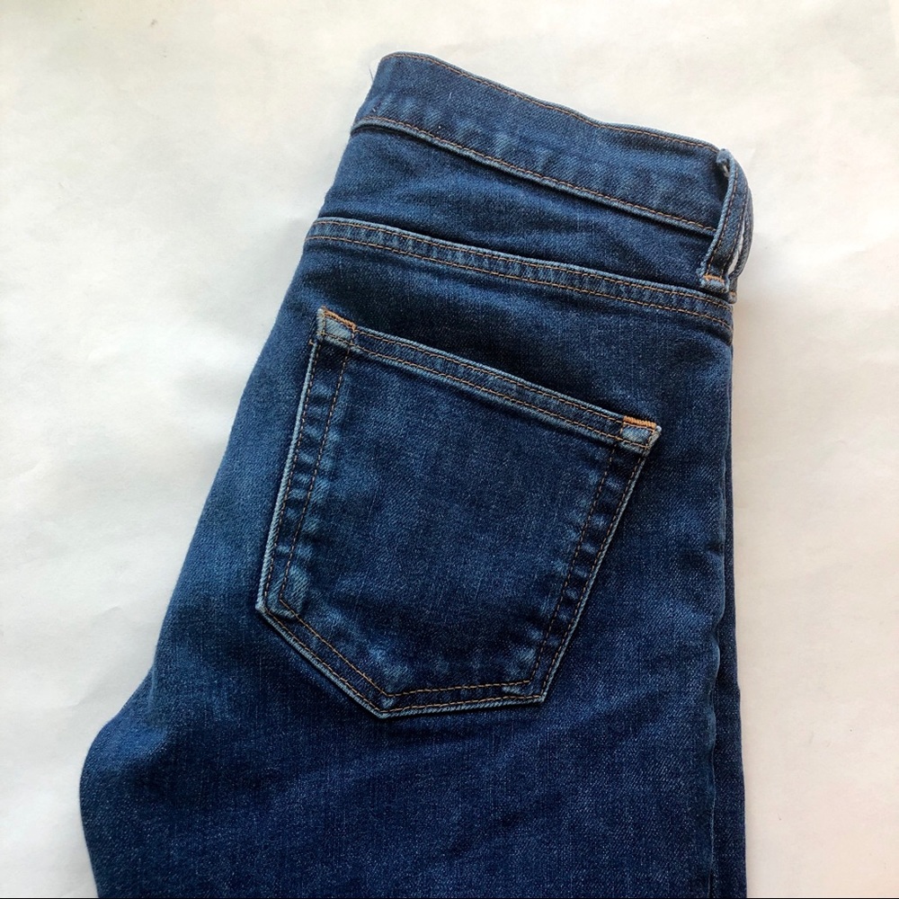 Everlane mid-rise skinny ankle jeans, dark indigo